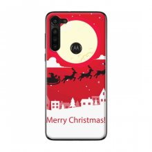 Рождественские Чехлы для Motorola Moto G8 Power (VPrint) Санта с оленями - купить на Floy.com.ua