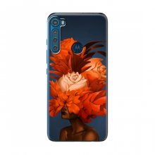 Чехлы (ART) Цветы на Motorola One Fusion Plus (VPrint) Оранжевые цветы - купить на Floy.com.ua