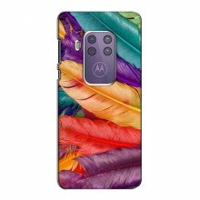Чехлы с картинкой (Под настроение) для Motorola One Macro (AlphaPrint) Цветные перья - купить на Floy.com.ua