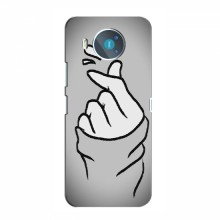 Чехол с принтом для Nokia 8.3 (AlphaPrint - Знак сердечка) Серый фон - купить на Floy.com.ua