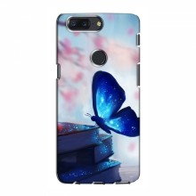 Чехол с печатью (Подарочные) для OnePlus 5T (AlphaPrint) Бабочка синяя - купить на Floy.com.ua