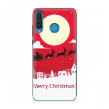 Рождественские Чехлы для Huawei P30 Lite / Nova 4e (VPrint) Санта с оленями - купить на Floy.com.ua