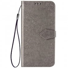 Кожаный чехол (книжка) Art Case с визитницей для Xiaomi Poco M3 Серый - купить на Floy.com.ua