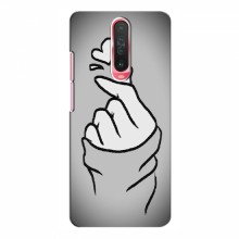 Чехол с принтом для Xiaomi Redmi K30 (AlphaPrint - Знак сердечка) Серый фон - купить на Floy.com.ua