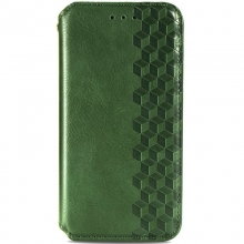 Кожаный чехол книжка GETMAN Cubic (PU) для Samsung Galaxy A02s / M02s Зеленый - купить на Floy.com.ua