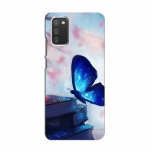 Чехол с печатью (Подарочные) для Samsung Galaxy A02s (AlphaPrint) Бабочка синяя - купить на Floy.com.ua