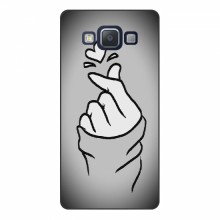 Чехол с принтом для Samsung A7, A700 (AlphaPrint - Знак сердечка) Серый фон - купить на Floy.com.ua