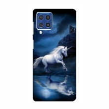 Чехол с принтом (на черном) для Samsung Galaxy F62 (AlphaPrint) Единорог в лесу - купить на Floy.com.ua