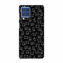 Чехол под заказ для Samsung Galaxy F62 (AlphaPrint - Уникальный дизайн) Котики на черном - купить на Floy.com.ua