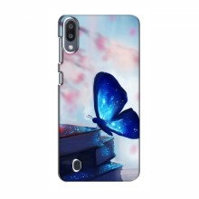 Чехол с печатью (Подарочные) для Samsung Galaxy M10 (AlphaPrint) Бабочка синяя - купить на Floy.com.ua