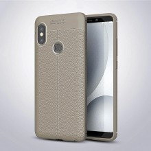 ТПУ накладка Autofocus с имитацией кожи для Samsung M40 Серый - купить на Floy.com.ua