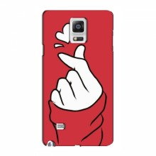 Чехол с принтом для Samsung Note 4, N910 (AlphaPrint - Знак сердечка) Красный фон - купить на Floy.com.ua