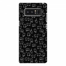 Чехол под заказ для Samsung Note 8, N950 (AlphaPrint - Уникальный дизайн) Котики на черном - купить на Floy.com.ua