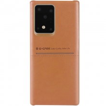 Кожаная накладка G-Case Cardcool Series для Samsung Galaxy S20 Ultra Коричневый - купить на Floy.com.ua