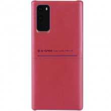 Кожаная накладка G-Case Cardcool Series для Samsung Galaxy S20 Красный - купить на Floy.com.ua