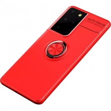 TPU чехол Deen ColorRing под магнитный держатель (opp) для Samsung Galaxy S21 Ultra Красный - купить на Floy.com.ua