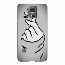 Чехол с принтом для Samsung S5 mini, Galaxy S5 mini, G800 (AlphaPrint - Знак сердечка) Серый фон - купить на Floy.com.ua