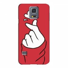 Чехол с принтом для Samsung S5 mini, Galaxy S5 mini, G800 (AlphaPrint - Знак сердечка) Красный фон - купить на Floy.com.ua