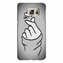 Чехол с принтом для Samsung S6 Edge+, G928 (AlphaPrint - Знак сердечка) Серый фон - купить на Floy.com.ua