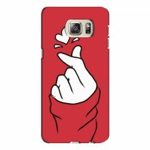 Чехол с принтом для Samsung S6 Edge+, G928 (AlphaPrint - Знак сердечка) Красный фон - купить на Floy.com.ua