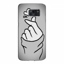 Чехол с принтом для Samsung S7, Galaxy S7, G930 (AlphaPrint - Знак сердечка) Серый фон - купить на Floy.com.ua