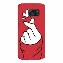 Чехол с принтом для Samsung S7, Galaxy S7, G930 (AlphaPrint - Знак сердечка) Красный фон - купить на Floy.com.ua