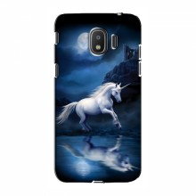 Чехол с принтом (на черном) для Samsung J2 2018, J250 (AlphaPrint) Единорог в лесу - купить на Floy.com.ua