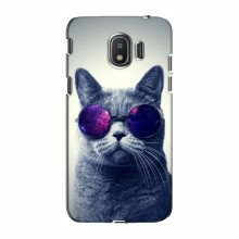 Чехол с принтом (на черном) для Samsung J2 2018, J250 (AlphaPrint) Кот в очках - купить на Floy.com.ua