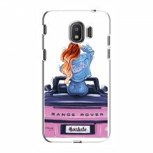 Чехол для Samsung J2 2018, J250 (AlphaPrint) с печатью (ПРОЗРАЧНЫЙ ФОН) Девушка на машине - купить на Floy.com.ua