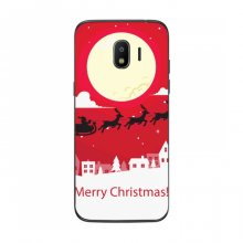 Рождественские Чехлы для Samsung J2 2018, J250 (VPrint) Санта с оленями - купить на Floy.com.ua