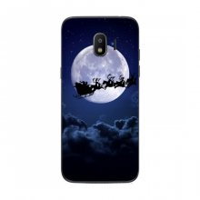 Новогодние Чехлы для Samsung J2 2018, J250 (VPrint) Санта - луна - купить на Floy.com.ua