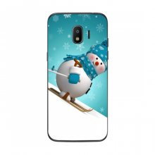 Новогодние Чехлы для Samsung J2 2018, J250 (VPrint) Снеговик на лыжах - купить на Floy.com.ua