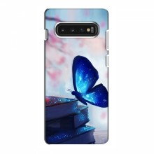 Чехол с печатью (Подарочные) для Samsung S10 (AlphaPrint) Бабочка синяя - купить на Floy.com.ua