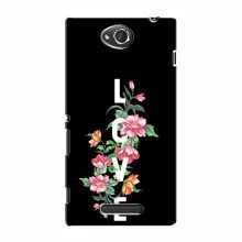 Чехол с принтом (Дизайнерские) для Sony Xperia C (AlphaPrint) Цветы - LOVE - купить на Floy.com.ua