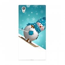 Новогодние Чехлы для Sony Xperia L1 (VPrint) Снеговик на лыжах - купить на Floy.com.ua