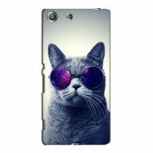 Чехол с принтом (на черном) для Sony Xperia M5 (AlphaPrint) Кот в очках - купить на Floy.com.ua