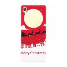 Рождественские Чехлы для Sony Xperia X (VPrint) Санта с оленями - купить на Floy.com.ua