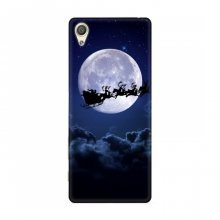 Новогодние Чехлы для Sony Xperia X (VPrint) Санта - луна - купить на Floy.com.ua