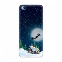 Рождественские Чехлы для Xiaomi Redmi Go (VPrint) Санта на фоне луны - купить на Floy.com.ua