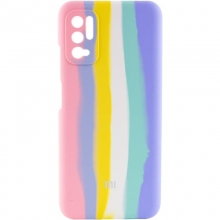 Чехол Silicone Cover Full Rainbow для Xiaomi Redmi Note 10 5G / Poco M3 Pro Розовый - купить на Floy.com.ua
