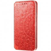 Кожаный чехол книжка GETMAN Mandala (PU) для Xiaomi Redmi Note 10 / Note 10s Красный - купить на Floy.com.ua