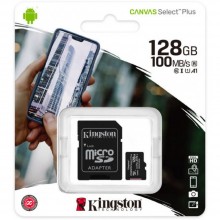 Карта пам'яті Kingston Canvas Select Plus MicroSDXC 128GB Class 10 UHS-I R100MB/s + SD-адаптер - купить на Floy.com.ua