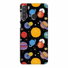 Космические Чехлы для Samsung Galaxy A21 (A215) (VPrint) Рисованные планеты - купить на Floy.com.ua