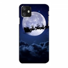 Новогодние Чехлы для Айфон 12 мини (VPrint) Санта - луна - купить на Floy.com.ua