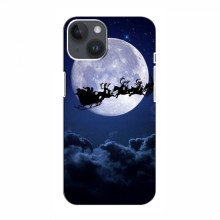Новогодние Чехлы для Айфон 15 (VPrint) Санта - луна - купить на Floy.com.ua
