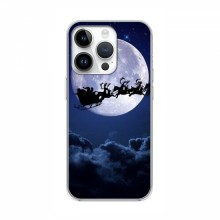 Новогодние Чехлы для Айфон 16 Про Макс (VPrint) Санта - луна - купить на Floy.com.ua