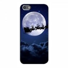 Новогодние Чехлы для iPhone 5 / 5s / SE (VPrint) Санта - луна - купить на Floy.com.ua