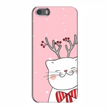 Новогодние Чехлы для iPhone 5 / 5s / SE (VPrint) Зимний кот - купить на Floy.com.ua