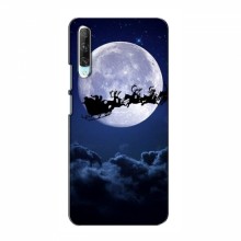 Новогодние Чехлы для Huawei P Smart Pro (VPrint) Санта - луна - купить на Floy.com.ua