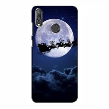 Новогодние Чехлы для Huawei Y7 2019 (VPrint) Санта - луна - купить на Floy.com.ua